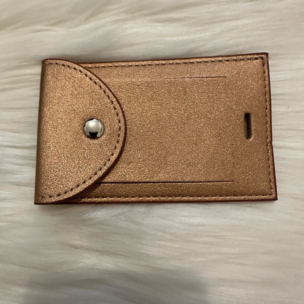 NEW Fabfitfun Rose Gold Vegan Leather Luggage Tag
